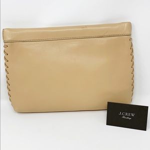 J. Crew BUTTER SOFT Neutral Leather Clutch